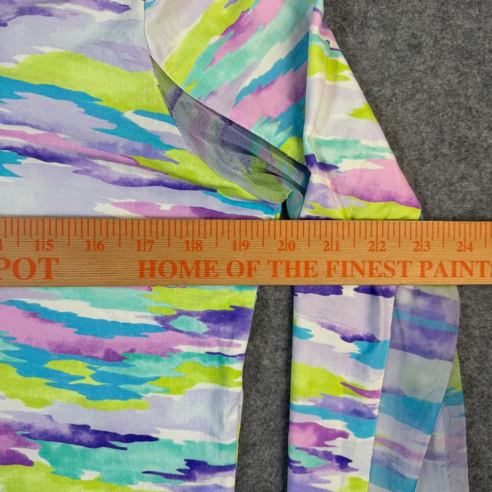 IBKUL Sun Shirt Womens Medium Purple Blue Watercolor Abstract IceFil Quarter Zip - Picture 7 of 8